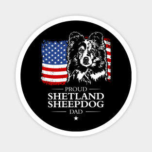 Proud Shetland Sheepdog Dad American Flag patriotic gift dog Magnet